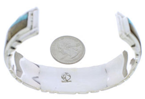 Native American Village Design Multicolor Silver Cuff Bracelet MW75559